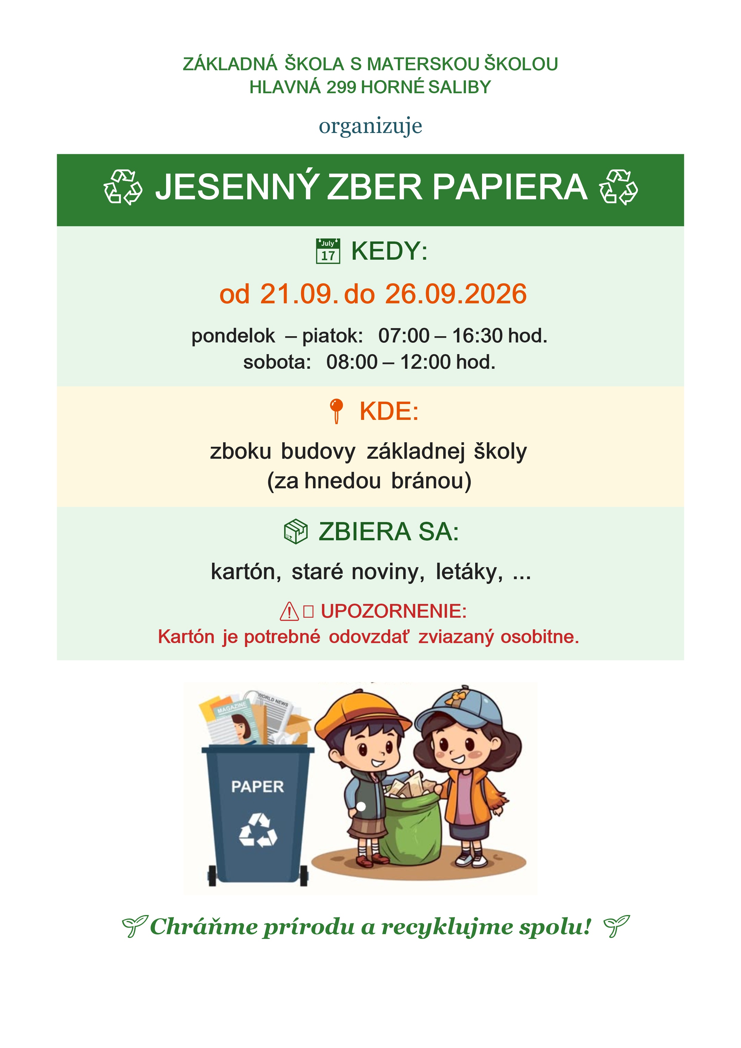 Jesenný zber papiera